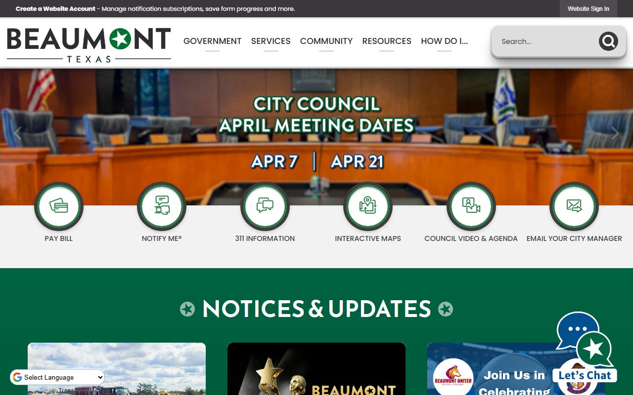 City of Beaumont official website - Beaumont bankruptcy records
