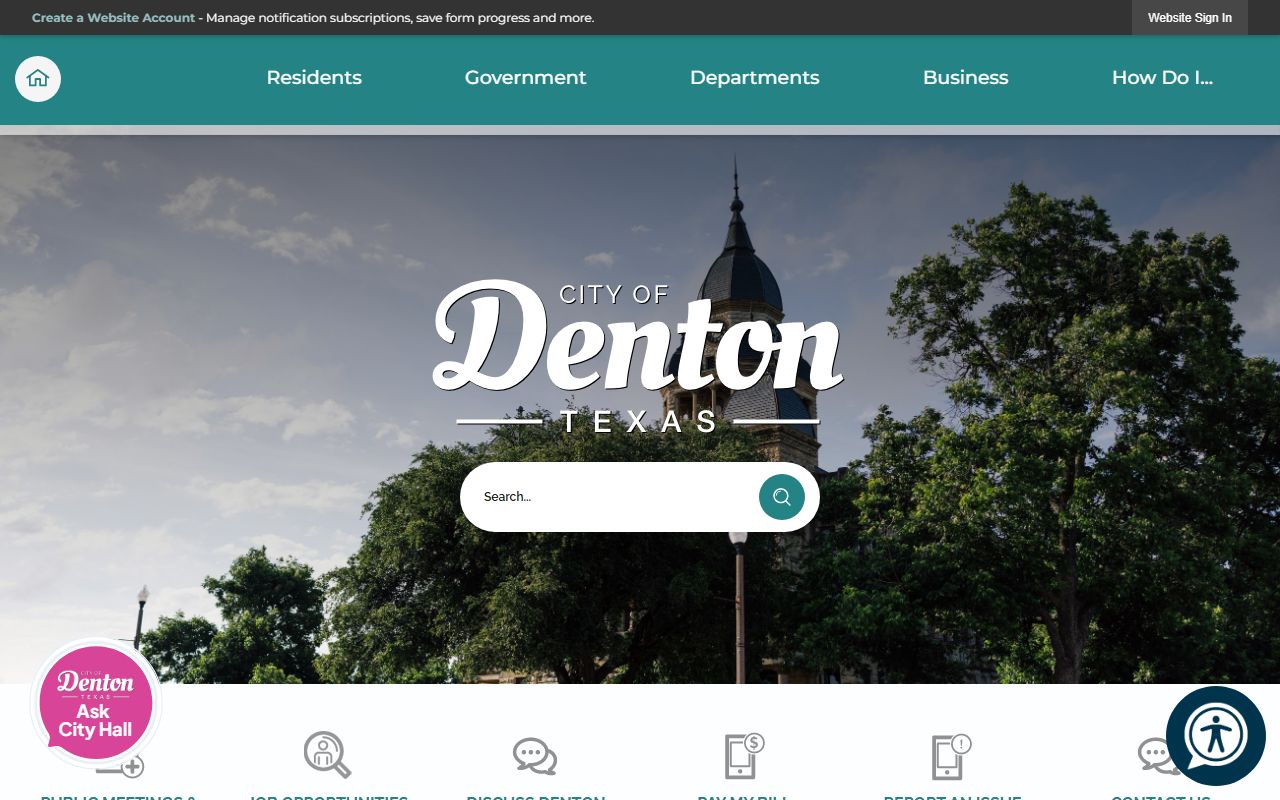Denton Texas city official website bankruptcy records