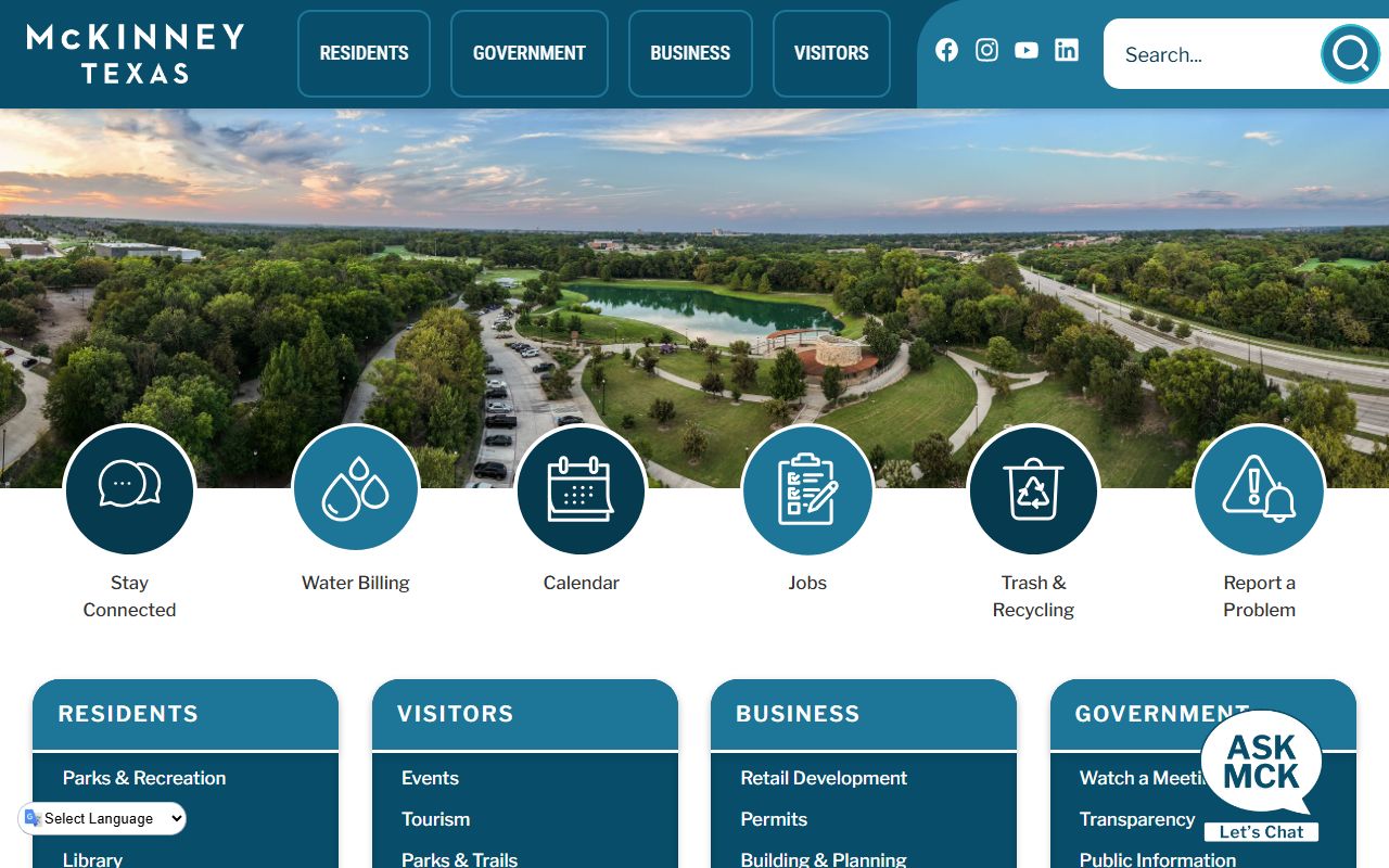McKinney Texas city official website bankruptcy records