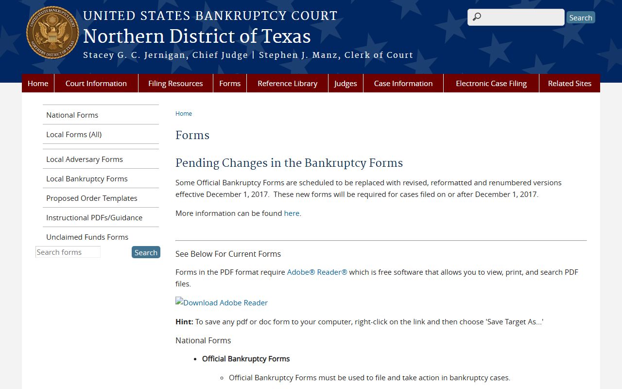 Northern District Texas Filing Procedures - Archer County Bankruptcy Records