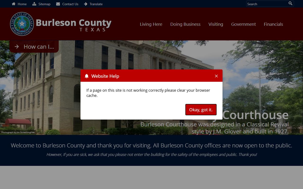 Burleson County Government Website - Burleson County Bankruptcy Records