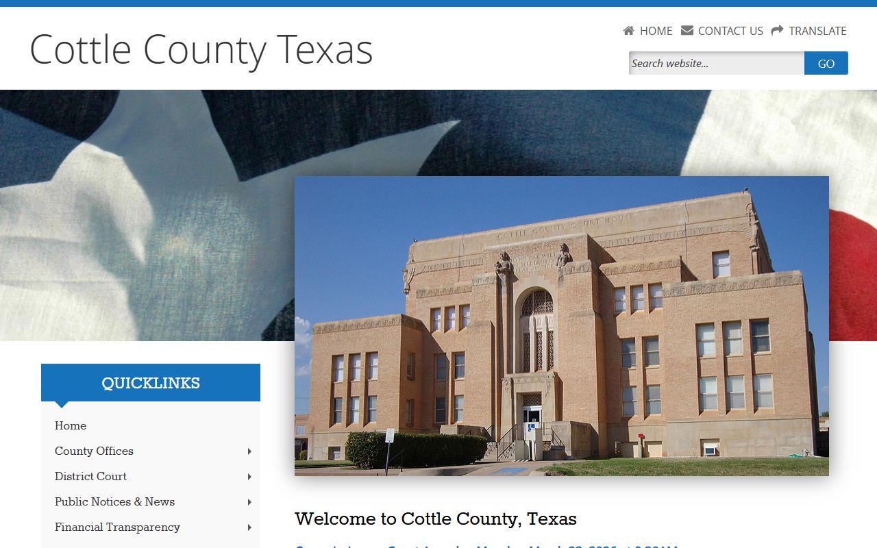Cottle County Government website - Cottle County bankruptcy records