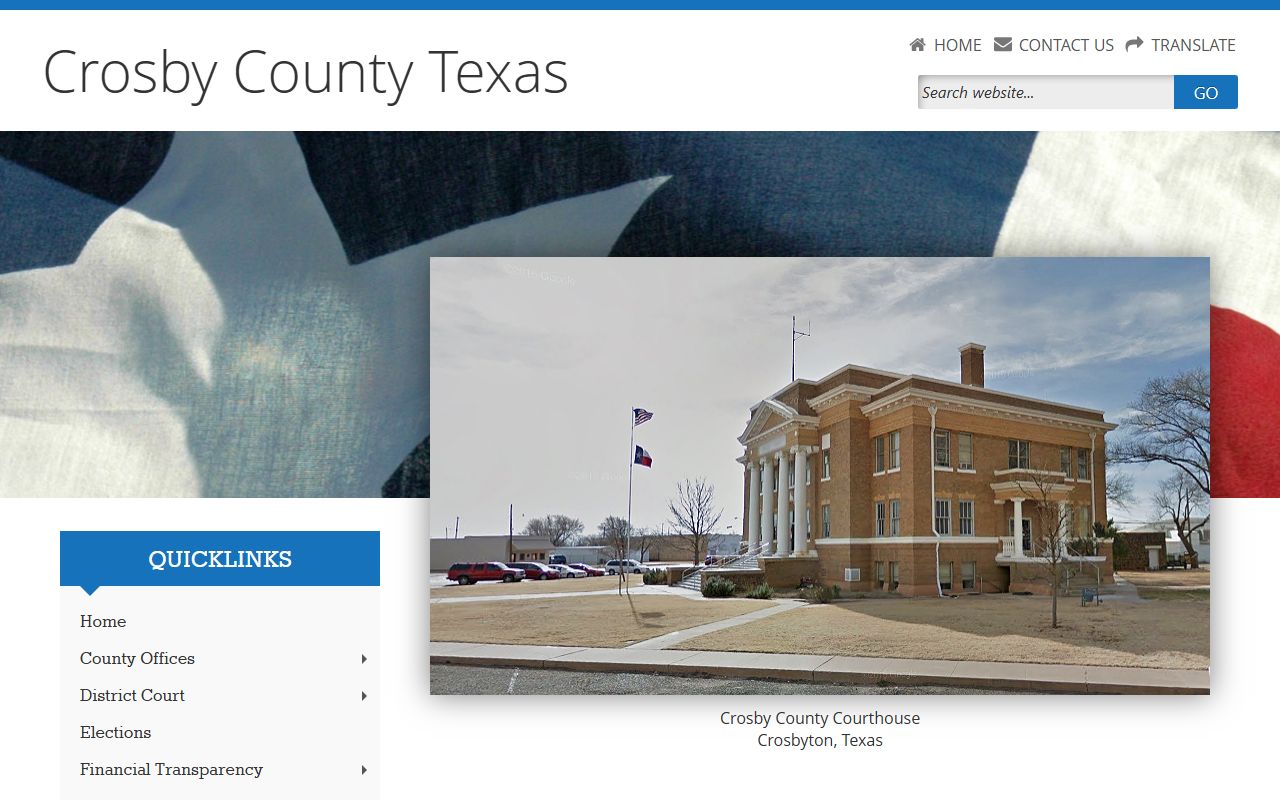 Crosby County Government website - Crosby County bankruptcy records