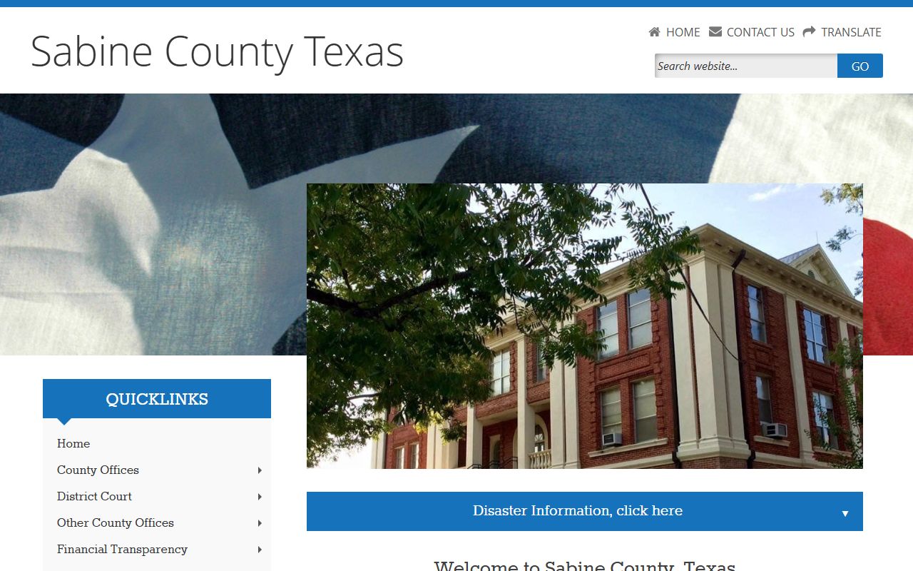 Sabine County government website bankruptcy records