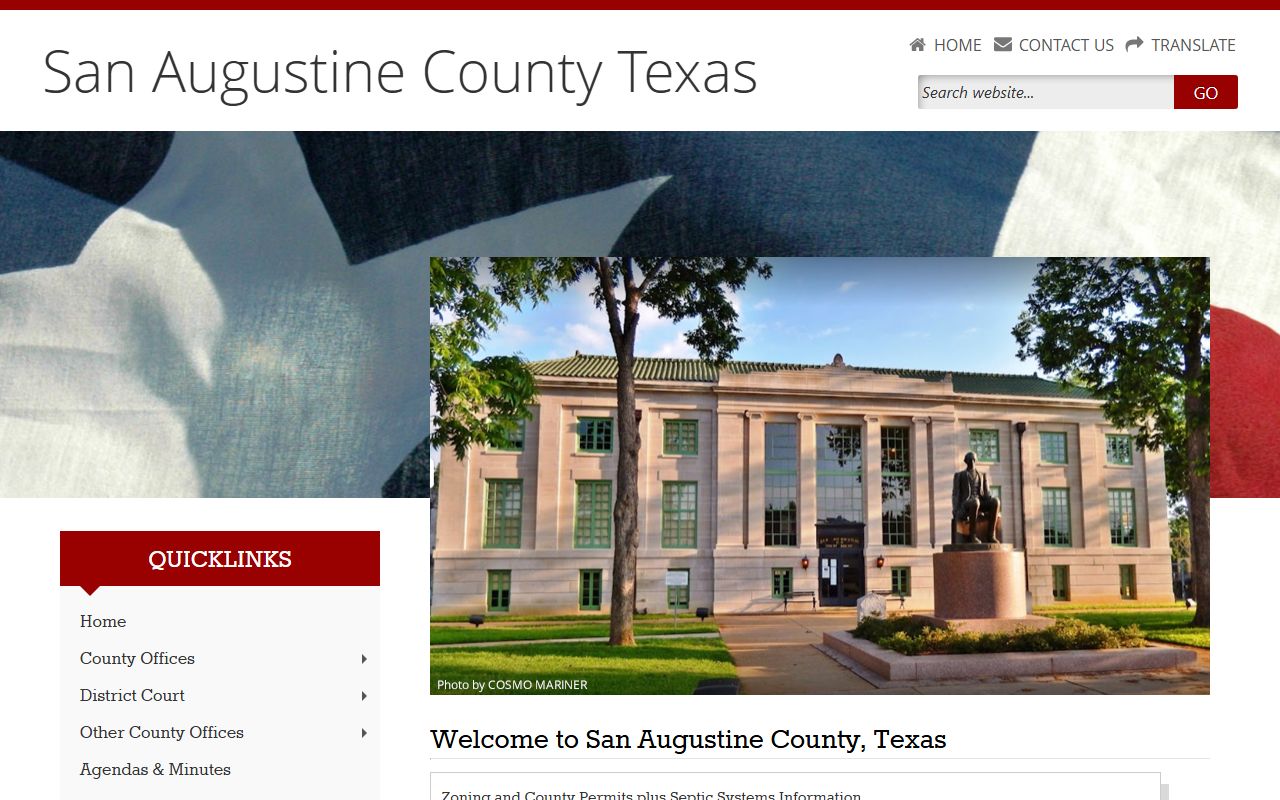 San Augustine County government website bankruptcy records