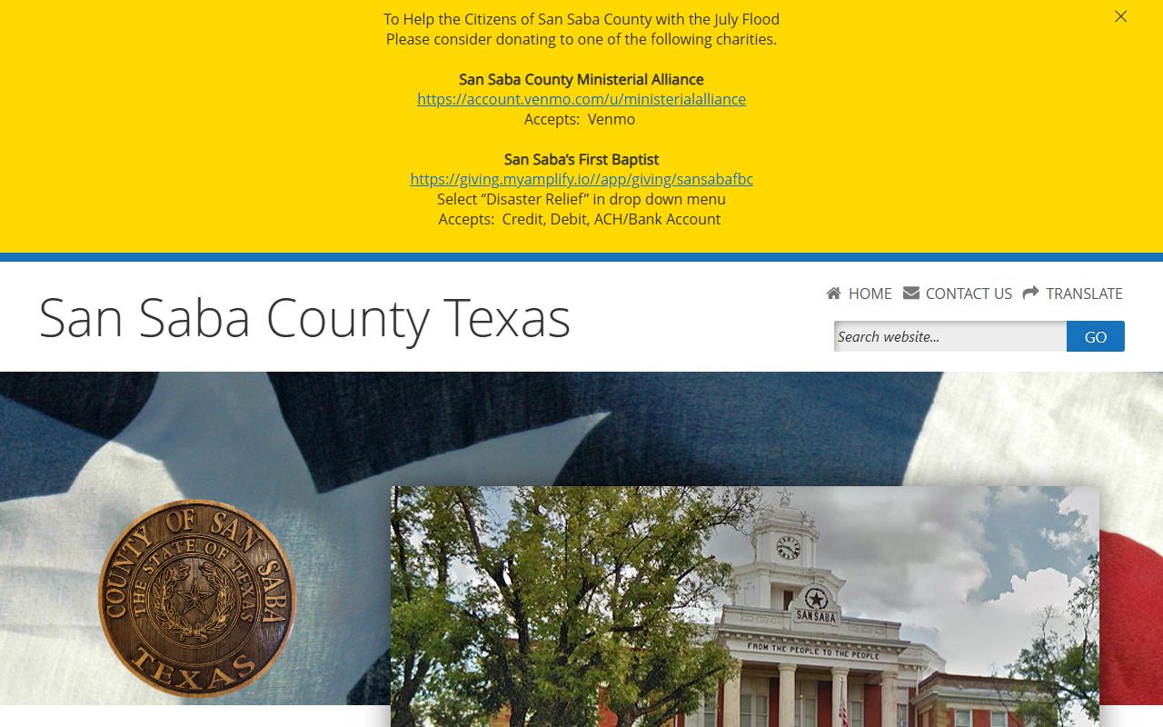 San Saba County government website bankruptcy records