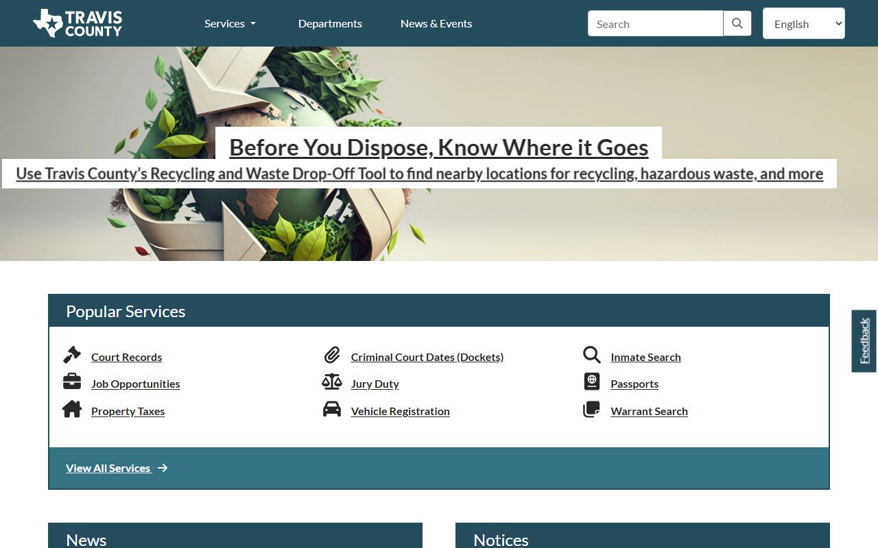 Travis County government serving Austin Division bankruptcy filers