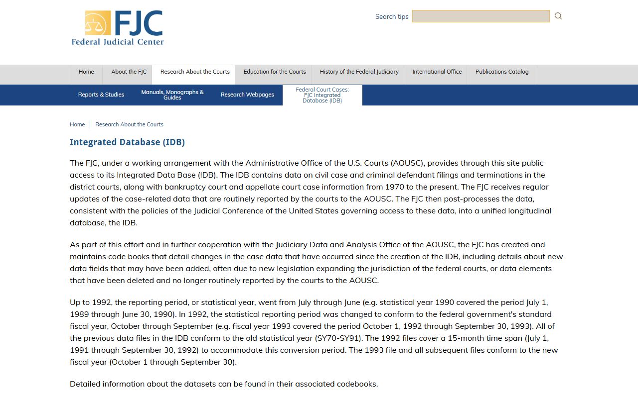 Federal Judicial Center bankruptcy case data for Texas bankruptcy records
